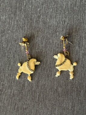 Lunch  At The Ritz 80s Poodle Earrings